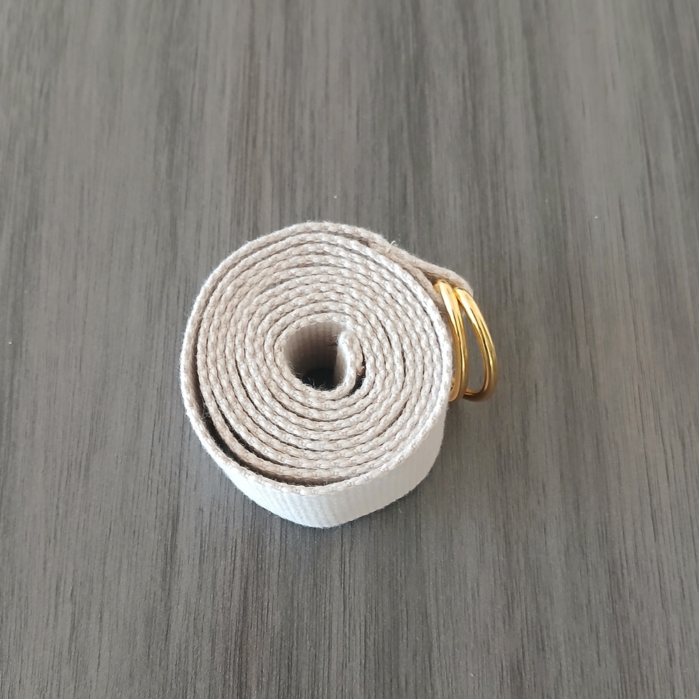 Elegant Cream Belt with Gold Buckle